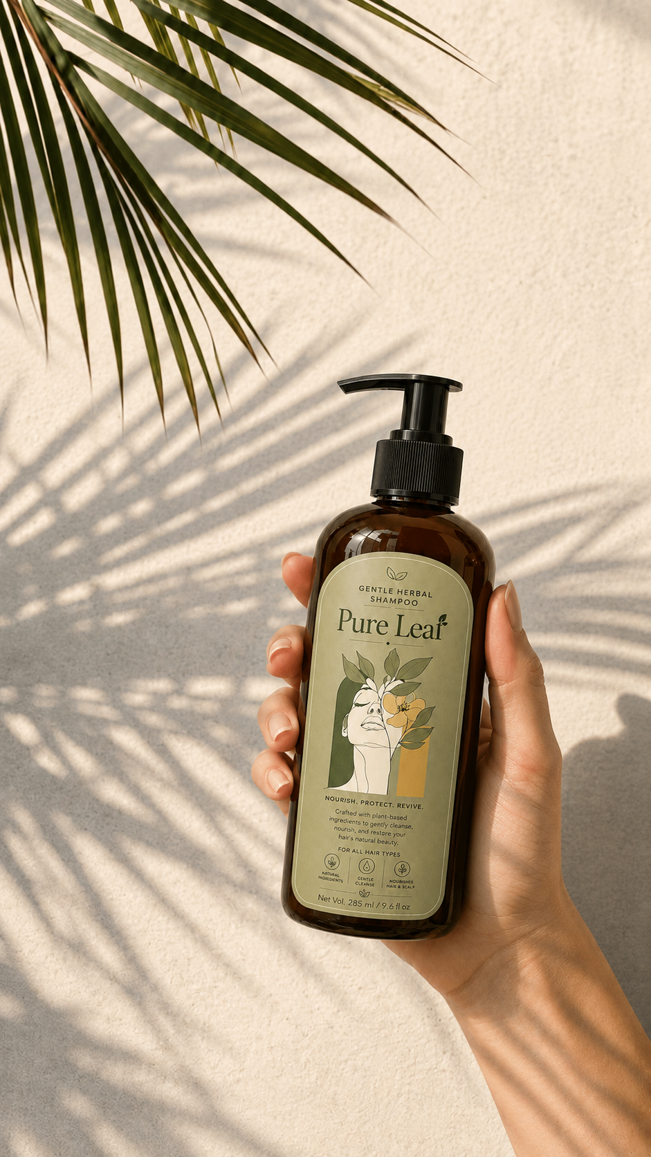 Pure Leaf Gentle Herbal Shampoo – 285ml - Image 2