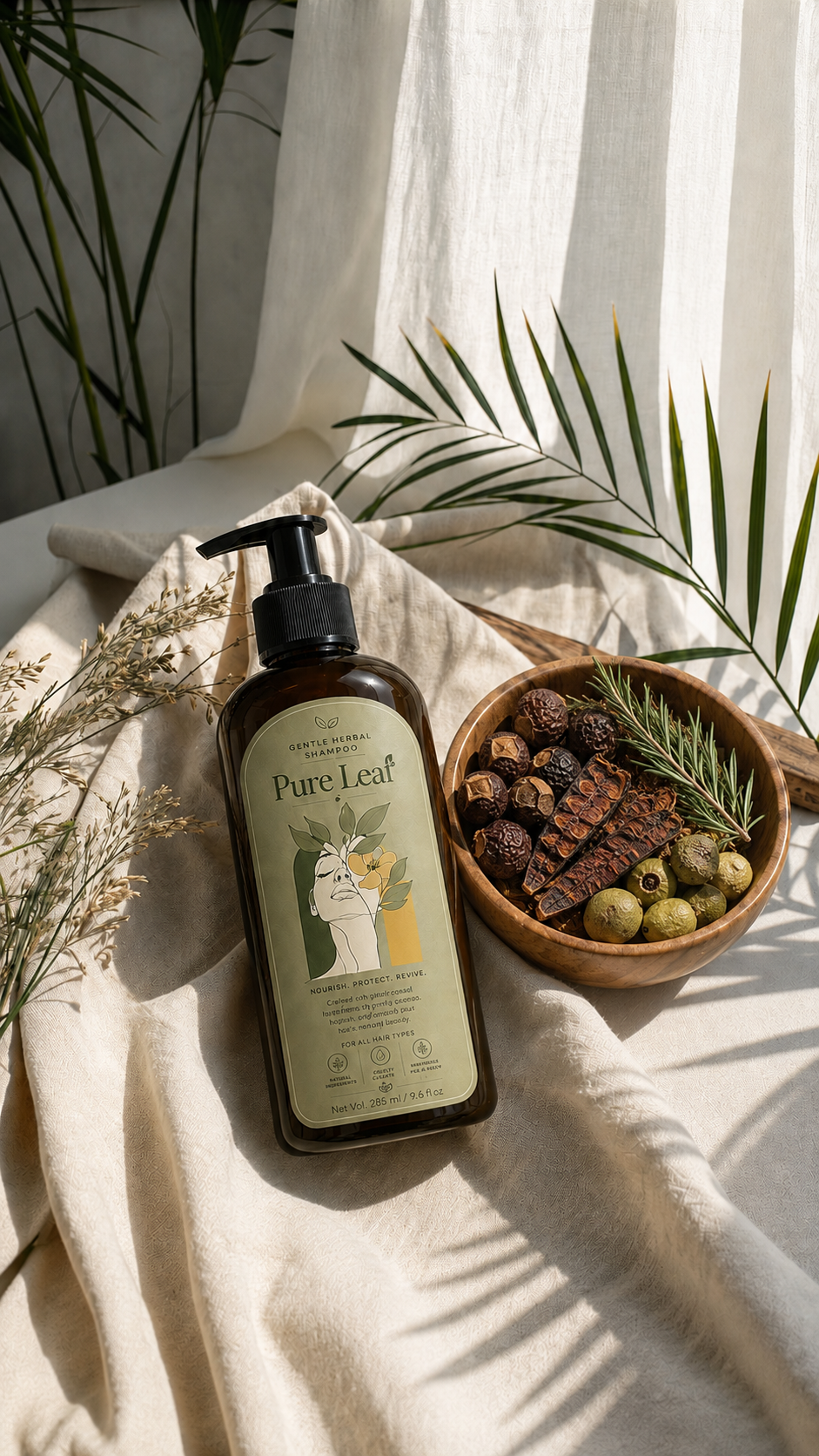Pure Leaf Gentle Herbal Shampoo – 285ml - Image 4