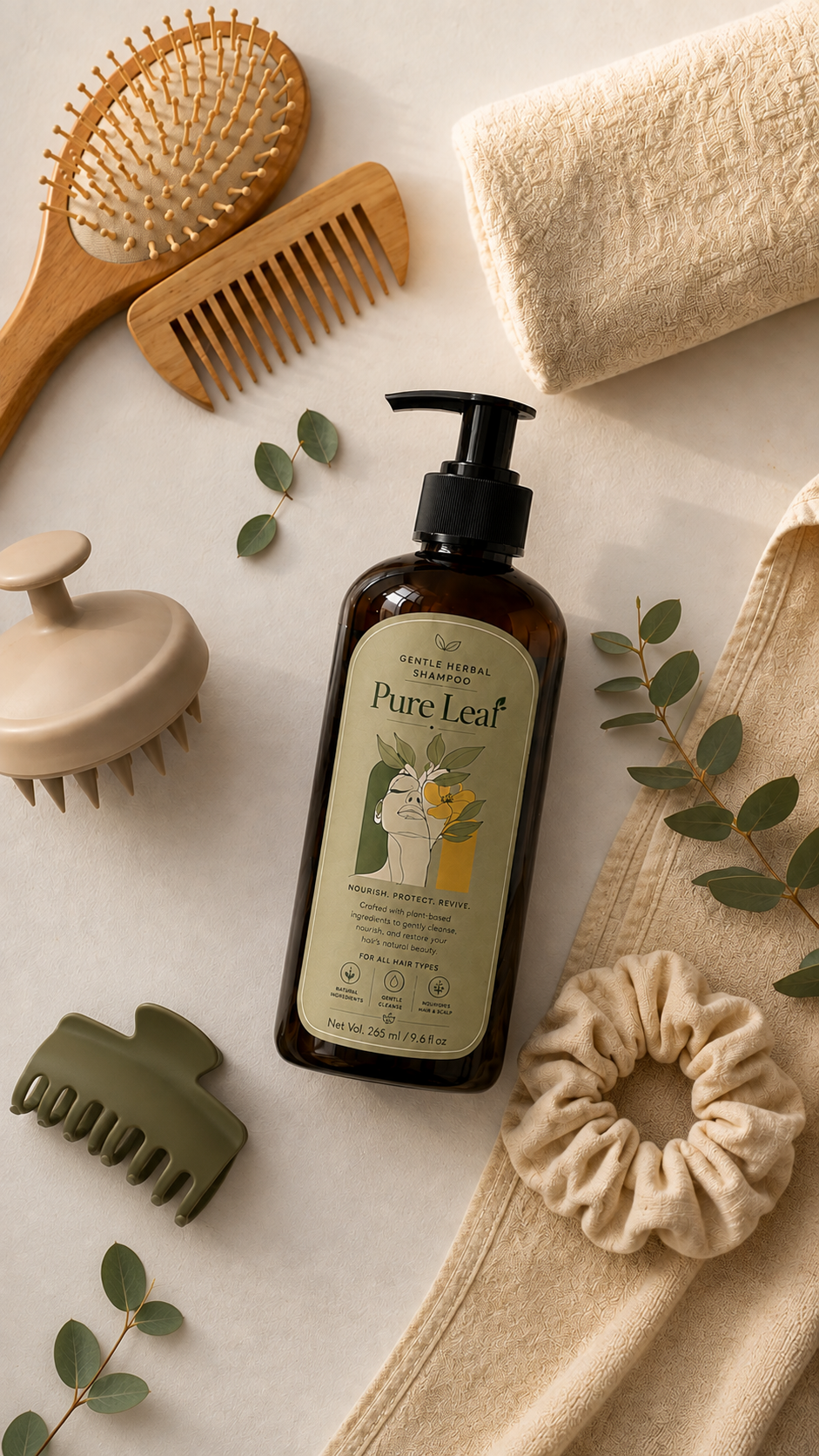 Pure Leaf Gentle Herbal Shampoo – 285ml - Image 3